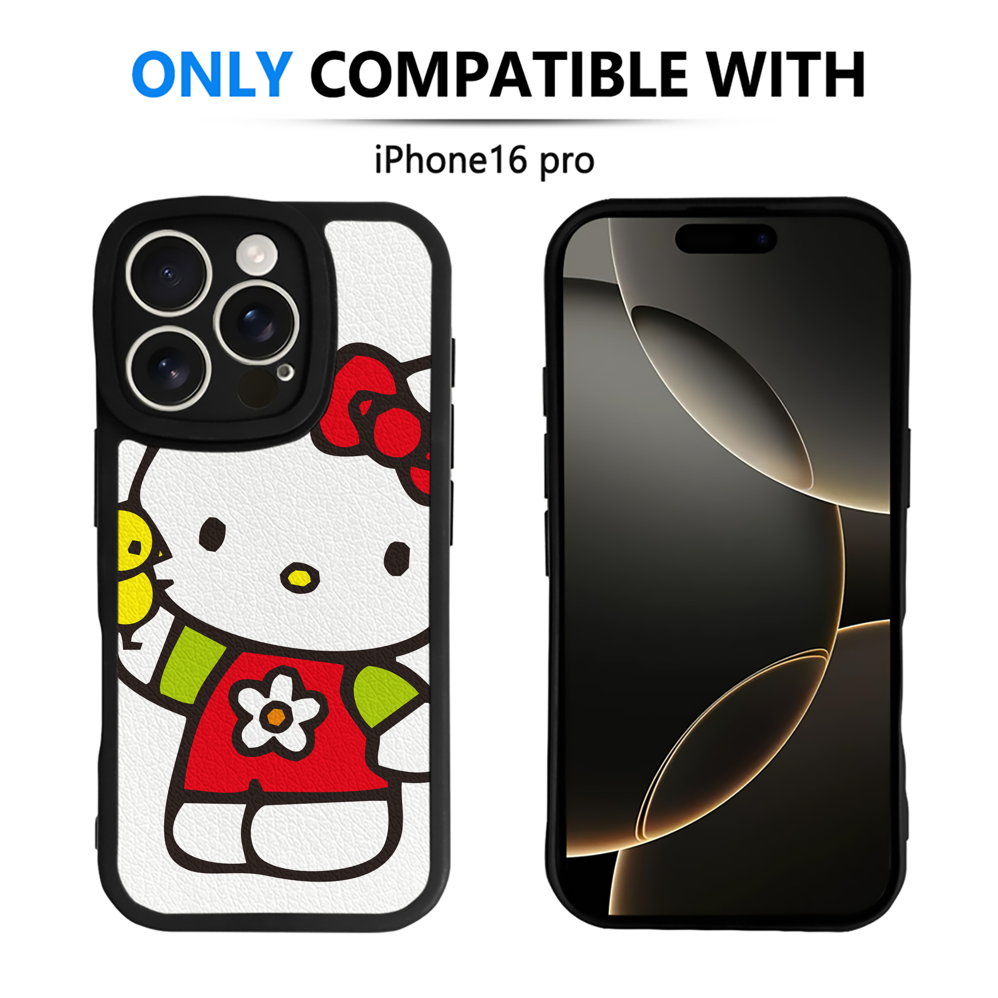 （画像用） Hello Kitty ハローキティ 【iPhone 16シリーズ対応】シリコンスマホケース（レザー調） 材質：シリコン